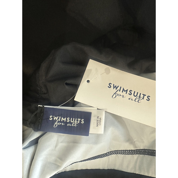 NWT Swimsuits For All 1 Piece Swim Dress Black White Dot Swimdress Plus Size 18 - Picture 4 of 9